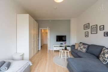 Wohnzimmer - Perfekt geschnittenes, stilvolles 1-Zimmer-Single-Apartment