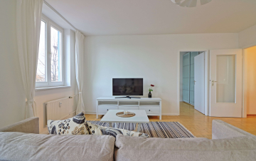 Wohnzimmer - Stilvoll möblierte 3-Zimmer-Wohnung nahe dem Bergmannkiez